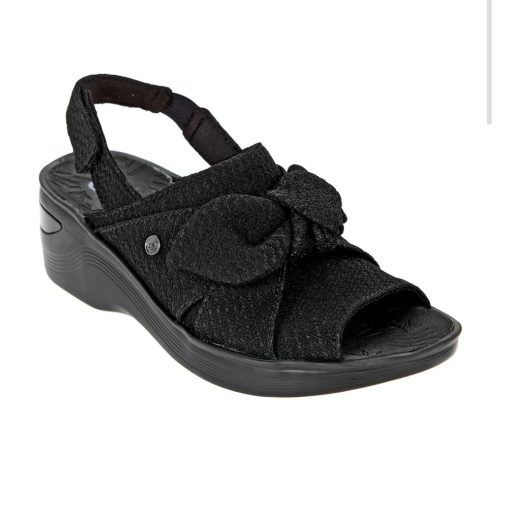 Bzees Black Women's Sandals with Bow AS IS" Bzees Slingback Sandall SIZE 7